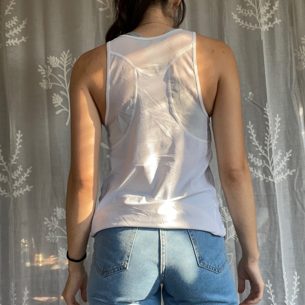 White Lululemon workout tank